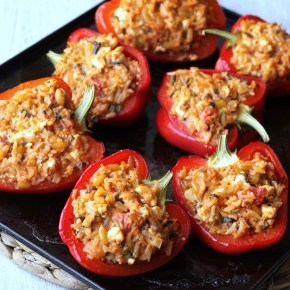 Greek supper: Feta stuffed&nbsp;peppers